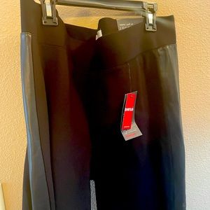 Avenue Ponte Pull-On Leggings with faux leather sides